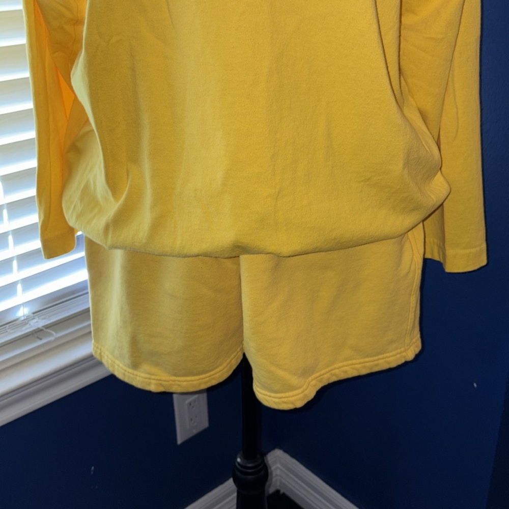 RARE - Fred Hayman Beverly Hills Yellow Hoodie + Shorts Set – Size M EUC - Picture 3 of 13